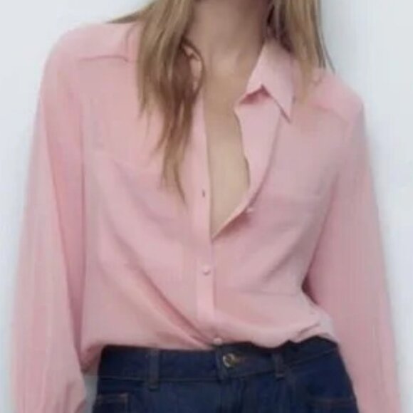 Zara Cream Button Down Shirt - Picture 8 of 10